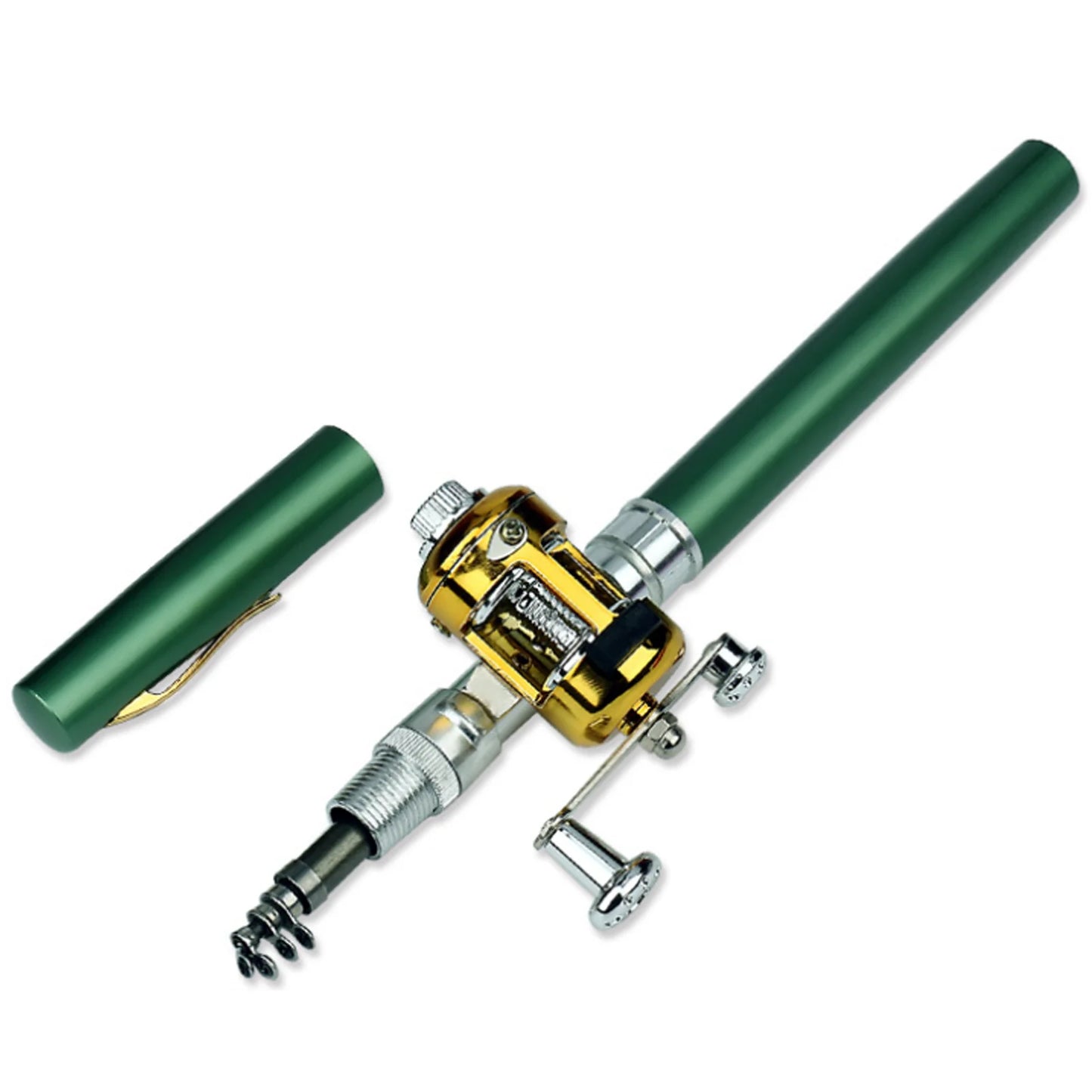 Portable Mini Telescopic  Fishing Pole with Reel Wheel