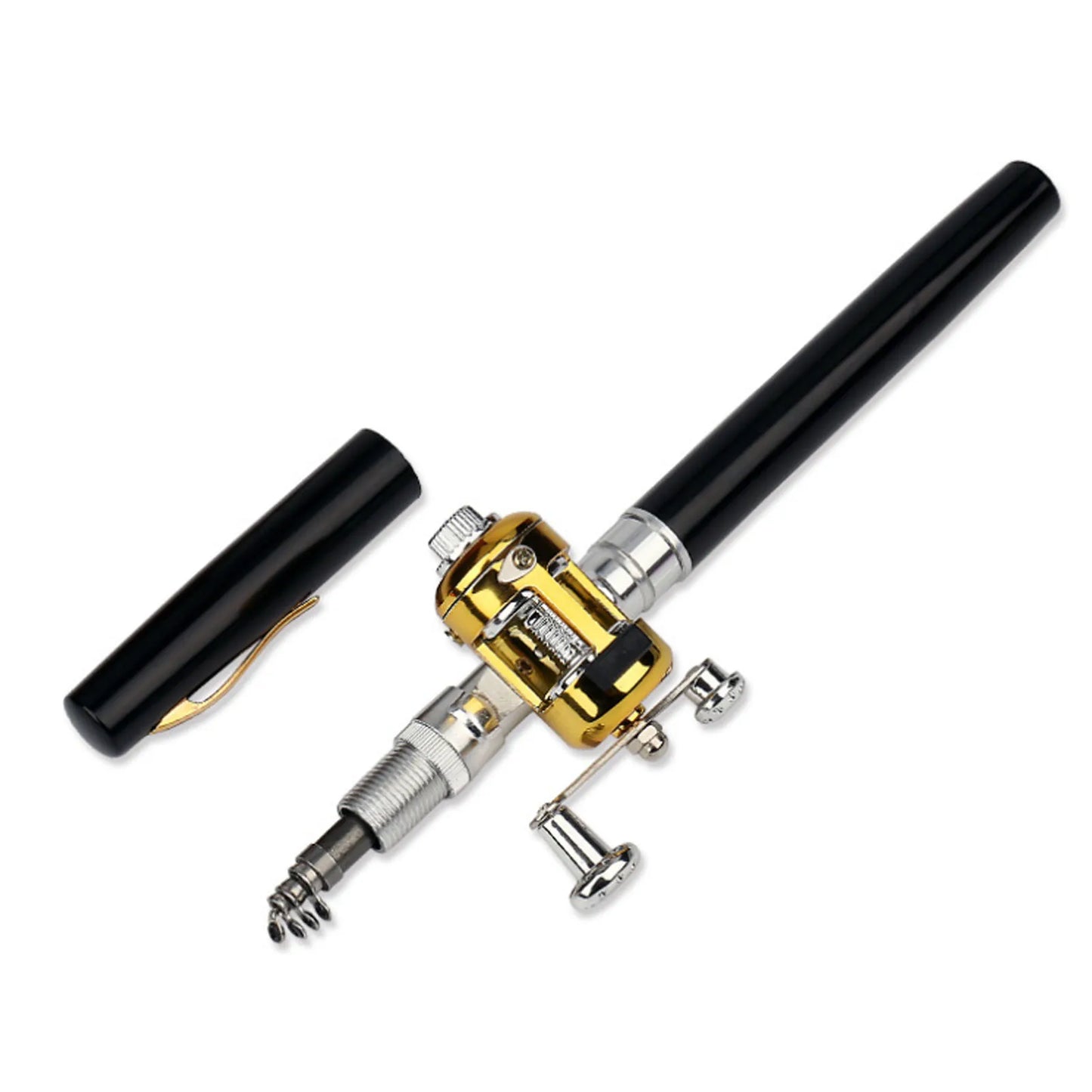 Portable Mini Telescopic  Fishing Pole with Reel Wheel