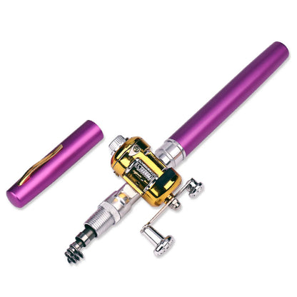 Portable Mini Telescopic  Fishing Pole with Reel Wheel