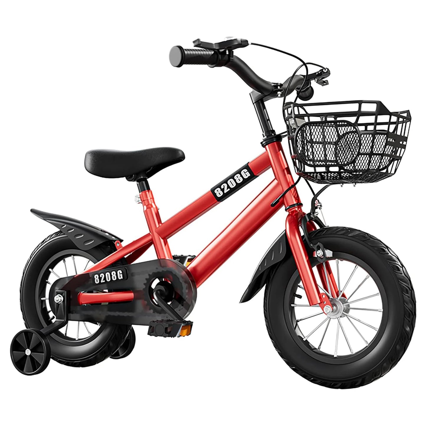 Kids Beginner Bike Adjustable Seat with Training Wheels