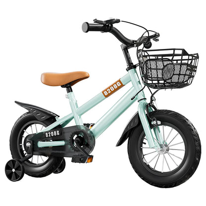 Kids Beginner Bike Adjustable Seat with Training Wheels