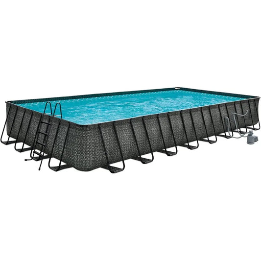 Rectangular above Ground Swimming Pool w/ accessories