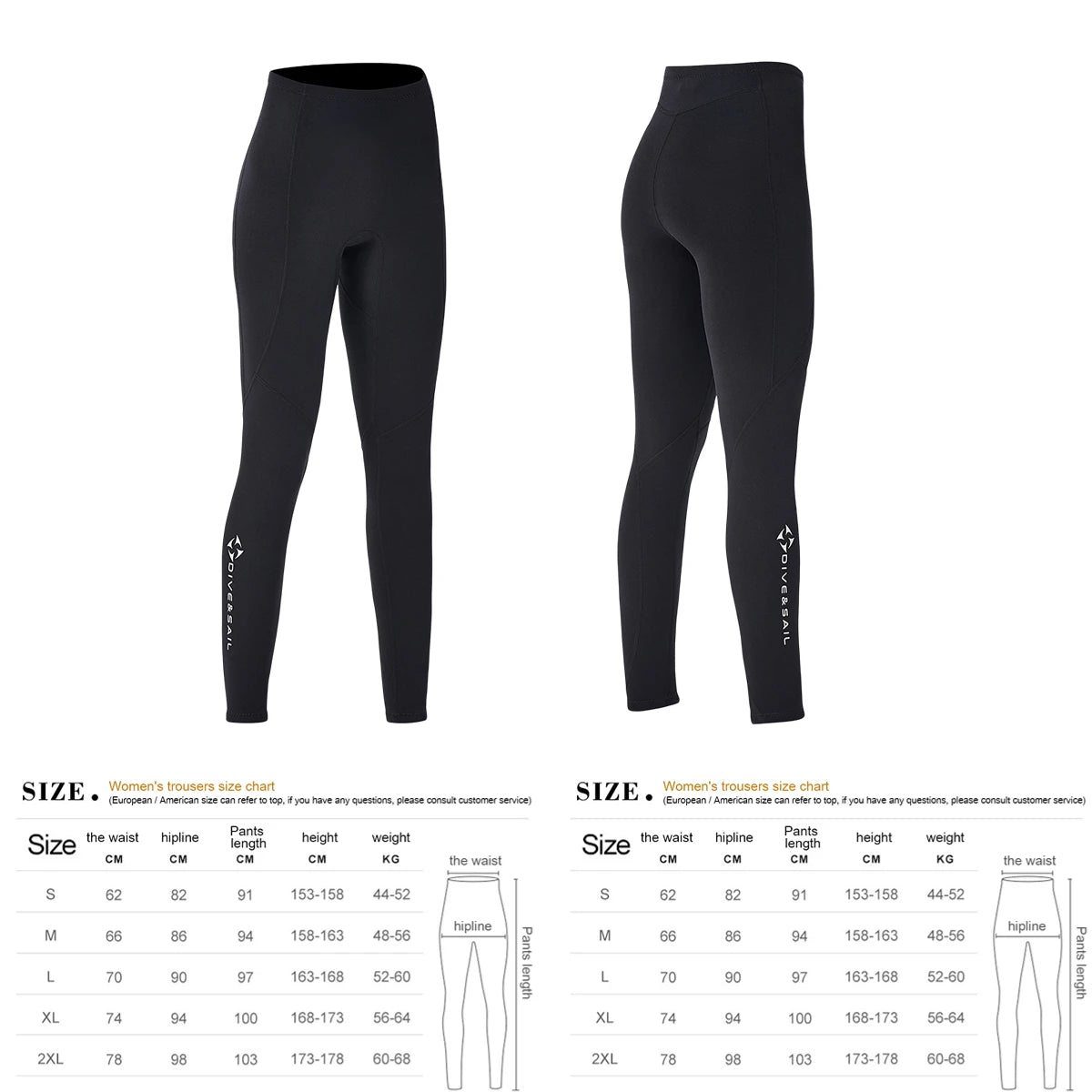 2mm Neoprene Diving wetsuit for Women Split Body Jacket Pants Long Sleeve