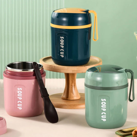 Portable 480ml Stainless Steel Thermos Food Container