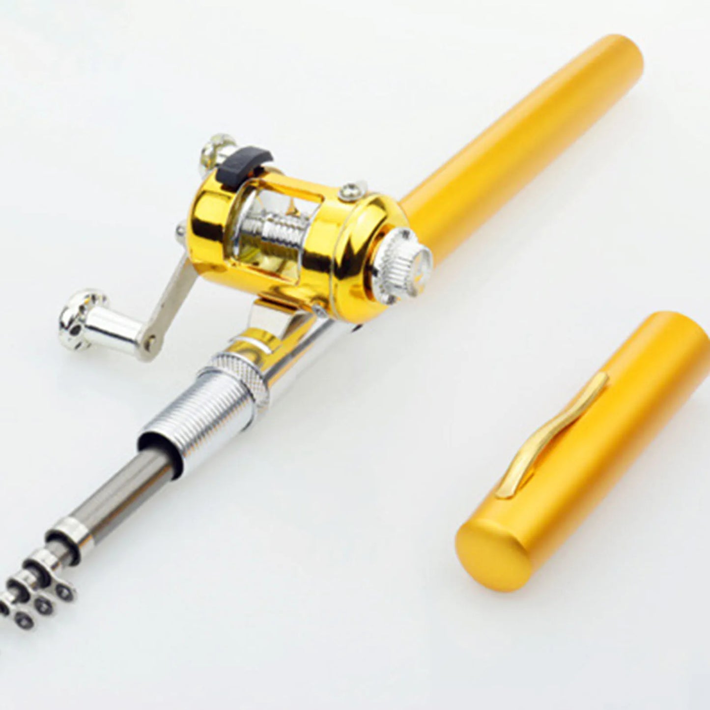 Portable Mini Telescopic  Fishing Pole with Reel Wheel