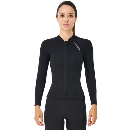 2mm Neoprene Diving wetsuit for Women Split Body Jacket Pants Long Sleeve