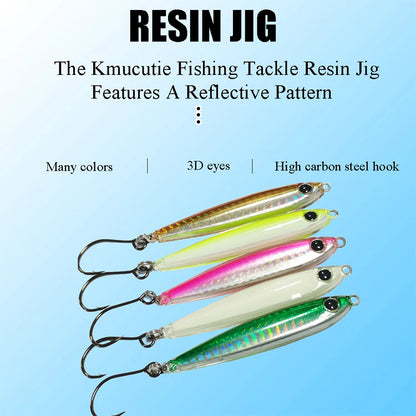 5pcs Mixed Colors Epoxy Resin Fishing Jig Lure