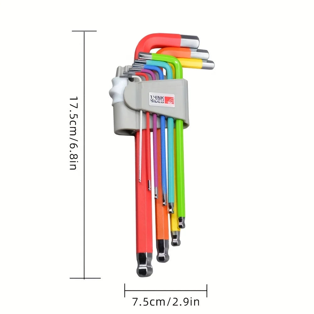 L-Wrench Bike Repair Tool Hex Key Wrench Set1.5/2/2.5/3/4/5/6/8/10mm