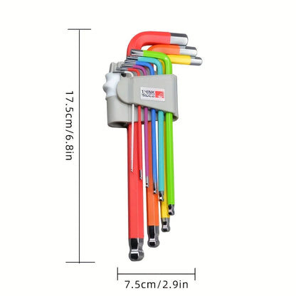 L-Wrench Bike Repair Tool Hex Key Wrench Set1.5/2/2.5/3/4/5/6/8/10mm