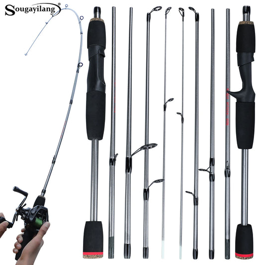 Sougayilang Spinning/Casting Fishing Rod 5 Section Fiberglass Ultralight Rod with EVA Handle Lure  Weight 10LB for Fishing Pesca